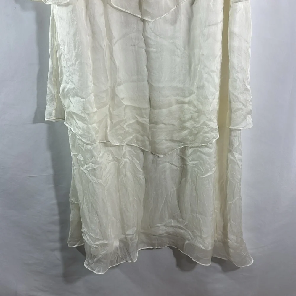 Soft Surroundings 100% Silk Tiered Midi Dress Size Medium - Picture 4 of 11